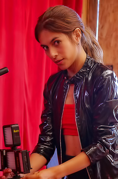 Paloma D Rides Wild Vibes through Selfie Play in Leather Jacket