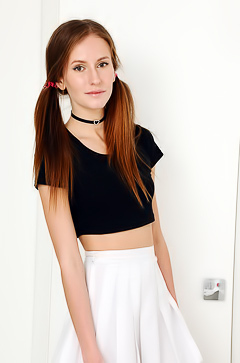 Alisa Revealing Her Lovely Small Breasts With Flirty Smile