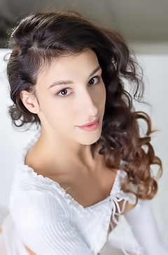 Luna Ortega Leggy Spanish Brunette Reclines On The Cool Marble Surface