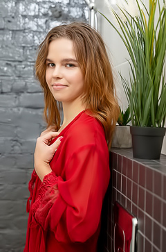 Alaya Teases With Scarlet Lingerie In A Steamy Shower Striptease