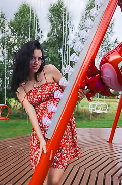 Sally Hunter Strips And Plays With Pussy Outdoors