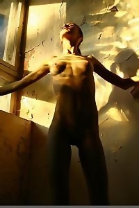 Adriana Posing On Stairs