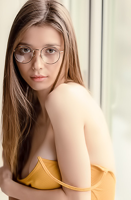 Mila Azul Hanging Out At Home In Glasses And Showing Her Big Breasts