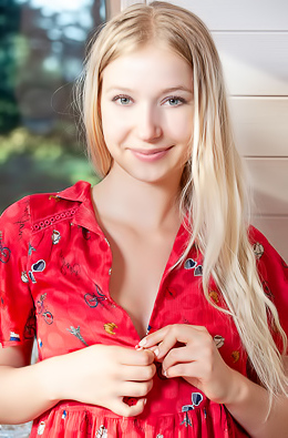 Cherry Blossom Spreads Her Silky Thighs And Starts To Stroke Her Shaved Pussy