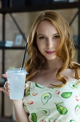 Vicki Wade Letting The Drops Trickle Over Her Lovely Breasts And Down To Her Fluffy Ginger Curls