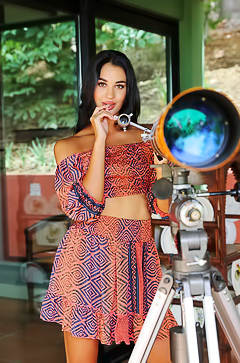 Victoria Mur Wearing Nothing But Her High Heels Her Long Legs Kicked In A Wide Split