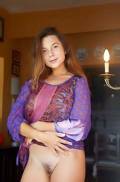 Belka - Sheer Dress Reveal - Ukrainian Hairy Pussy