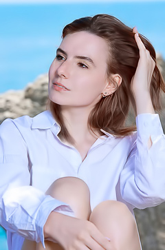 Nika Smiling With Pleasure As The Stimulating Ocean Breeze Caresses Her Sexy Body