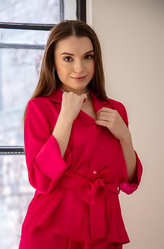 Monika May With Sensual Body Language Commanding Attention