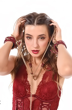 Melena Maria Rya Tempts with Shaved Lingerie and Stockings