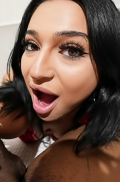 Kianna Kumani Throats Deep From Above With Her Hands Under